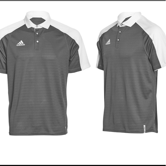 adidas men's climalite modern varsity full button polo